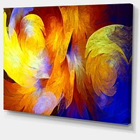 Designart Yellow Fractal Abstract Pattern Canvas Wall Art