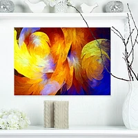 Designart Yellow Fractal Abstract Pattern Canvas Wall Art