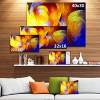 Designart Yellow Fractal Abstract Pattern Canvas Wall Art