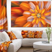 Designart Massive Orange Fractal Flower Canvas Wall Art