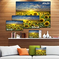 Designart Field of Blooming Sunflowers Canvas Wall Art