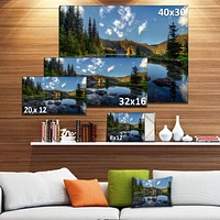 Designart Mountain Lake Surrounded by Trees Canvas Wall Art