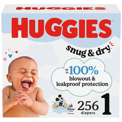 Huggies Snug & Dry Baby Diapers, ECONO Size 1-8 (8-35+lbs), 256-96 Ct