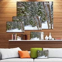 Designart Snowy Road in the Forest Canvas Wall Art