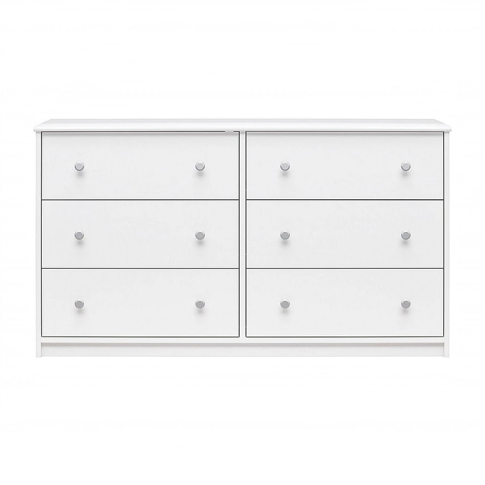 Ameriwood Home Ellwyn 6 Drawer Wide Dresser, White