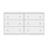 Ameriwood Home Ellwyn 6 Drawer Wide Dresser, White