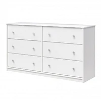 Ameriwood Home Ellwyn 6 Drawer Wide Dresser, White