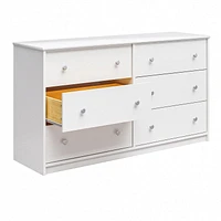 Ameriwood Home Ellwyn 6 Drawer Wide Dresser, White