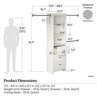 Beckett Closet Storage Organizer, White