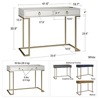 CosmoLiving by Cosmopolitan Camila Writing Desk, White