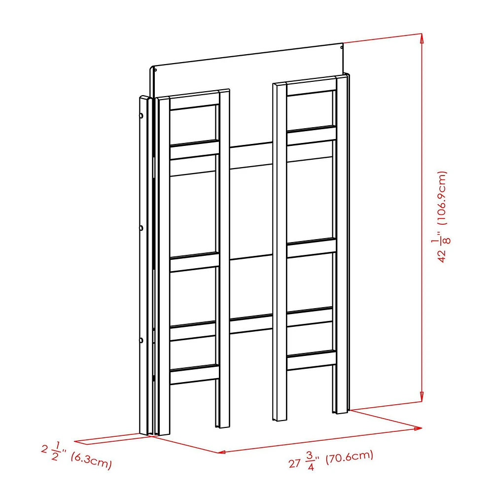 Torino 3-PC Set Folding Bookcase w/ Fabric Basket