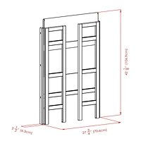 Torino 3-PC Set Folding Bookcase w/ Fabric Basket