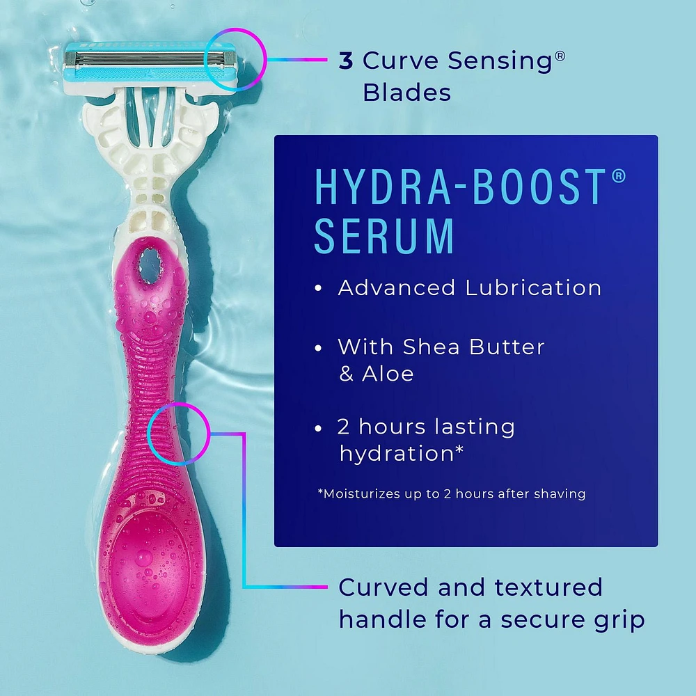Hydro Silk 3 Blade Disposables Razors, Pack of 4, Razors
