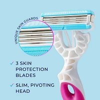Hydro Silk 3 Blade Disposables Razors, Pack of 4, Razors