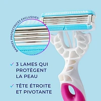 Hydro Silk 3 Blade Disposables Razors, Pack of 4, Razors