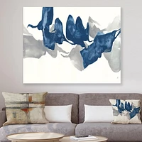 Designart Gouache Sapphire on Gray Canvas Wall Art