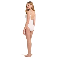 Summer Flirtt Maillot de bain une pièce en jacquard à col rond et dos nu pour femme
