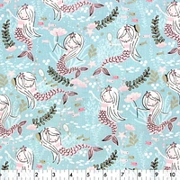 Fabric Creations Beautiful Mermaids Fat Quarter Pre-Cut Fabric Bundle - 18" x 21" / 45cm x 53cm, 5pcs x 18" x 21" / 45cm x 53cm