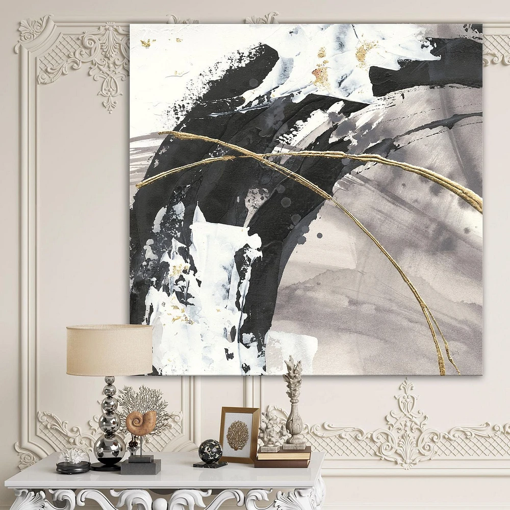 Designart Glam Painted Arcs I Canvas Wall Art