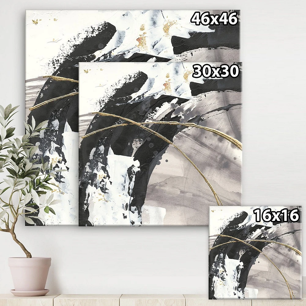 Designart Glam Painted Arcs I Canvas Wall Art