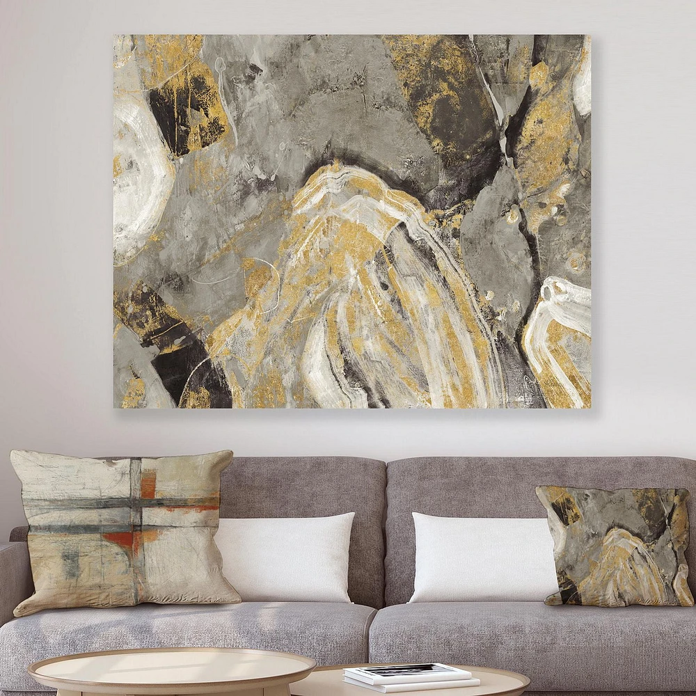 Designart Painted Gold Stone Canvas Wall Art