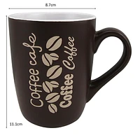 Mainstays Glaze  COFFEE CAFÉ brown 13OZ Mug, Silk Screen with stoneware