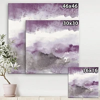 Designart Midnight at the Lake III Amethyst and Grey Canvas Wall Art