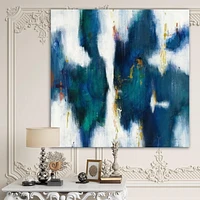 Designart Texture glam bleue I Art mural sur toile