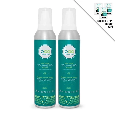 Boo Bamboo All Natural Volumizing Mousse 2pack  + Bonus Gift