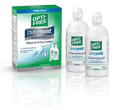 Solution polyvalente pour lentilles cornéennes OPTI-FREE(MD) PureMoist avec HydraGlyde Format double 2 x 300 mL