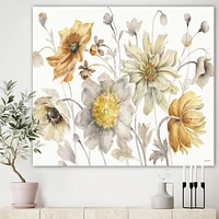 Designart Fields of Gold Watercolor Flower VII Canvas Wall Art