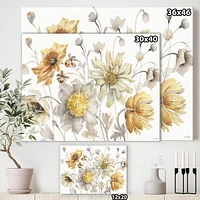 Designart Fields of Gold Watercolor Flower VII Canvas Wall Art