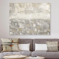 Designart Gray Abstract Watercolor Canvas Wall Art