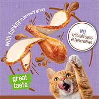 Friskies Extra Gravy Chunky Turkey, Wet Cat Food 156g, 156 g