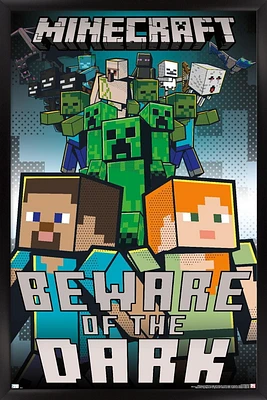 Minecraft - Beware Of The Dark Wall Poster with Magnetic Frame, 22.375" x 34"