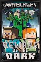 Minecraft - Beware Of The Dark Wall Poster with Magnetic Frame, 22.375" x 34"