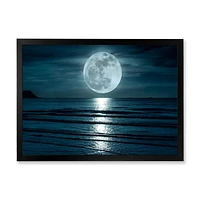 Designart Super Moon Over The Sea I Framed Wall Art