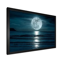 Designart Super Moon Over The Sea I Framed Wall Art