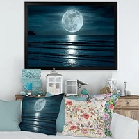 Designart Super Moon Over The Sea I Framed Wall Art