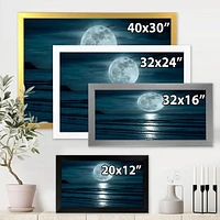 Designart Super Moon Over The Sea I Framed Wall Art