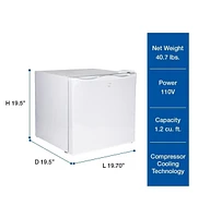 Koolatron 1.2 Cu Ft Upright Cube Freezer, 34L, Adjustable Thermostat for Efficient Freezing in Small Spaces