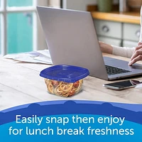 Ziploc® Food Storage Containers with Smart Snap Technology, Reusable for Kitchen Organization, Dishwasher Safe, Mini Square, 8 Count