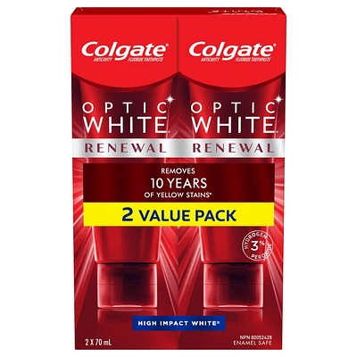 Colgate Optic White Renewal, High Impact White, 2 Pack