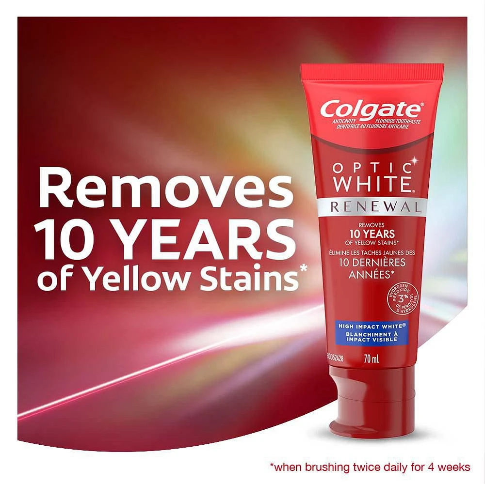 Colgate Optic White Renewal, High Impact White, 2 Pack