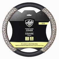 AUTO DRIVE Brown Leopard Steering Wheel Cover