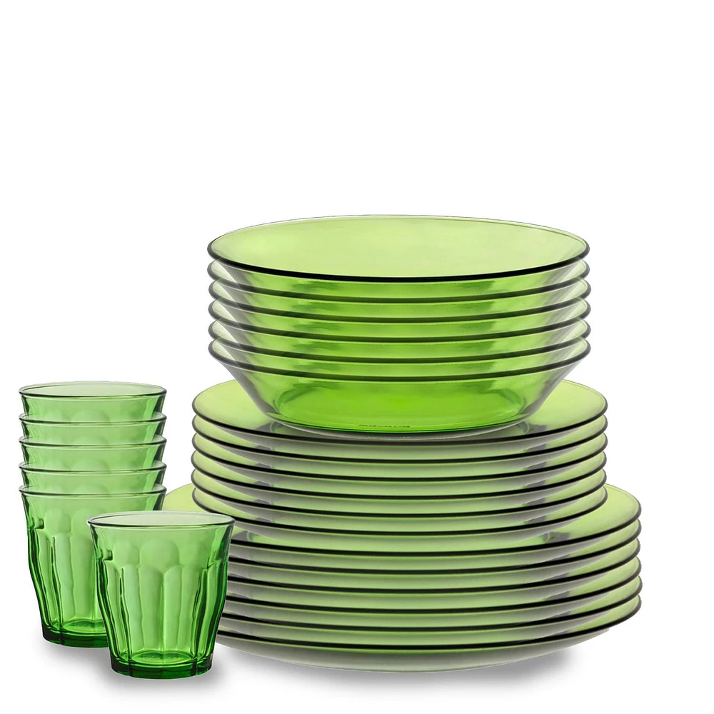 24 Piece Dinner, Dessert, Deep plate & 250ml Tumbler Set