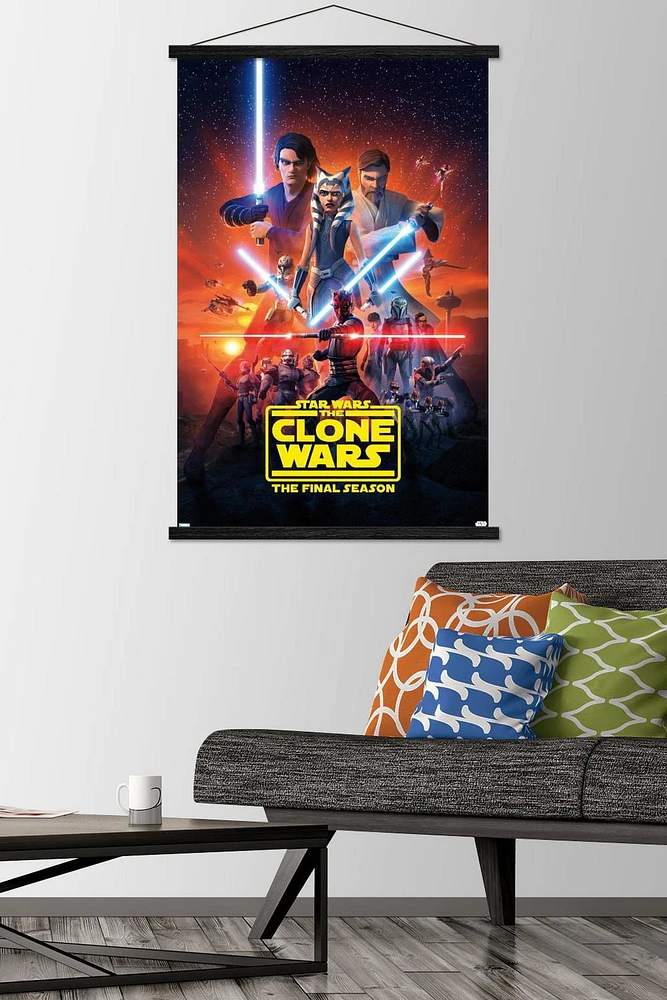 Star Wars: The Clone Wars - Season 7 Key Art Wall Poster with Push Pins, 14.725" x 22.375"