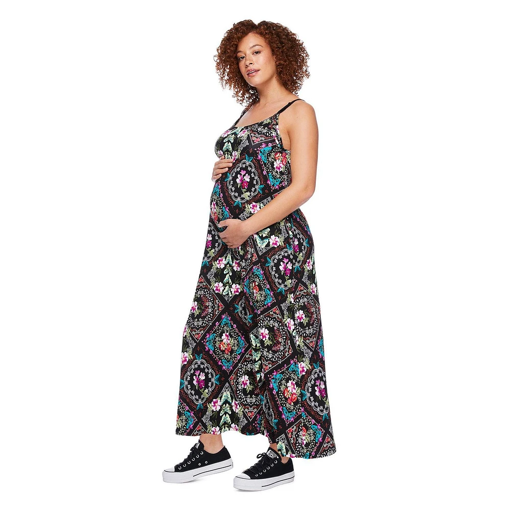 Paisley Sky Maternity Nursing Maxi Dress, Sizes S-XXL