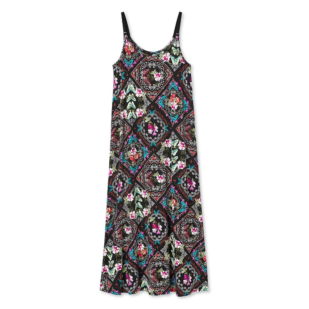 Paisley Sky Maternity Nursing Maxi Dress, Sizes S-XXL