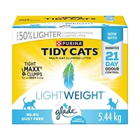 Tidy Cats Poids Plume avec Glade Source Pure Multichat, Litière Agglomérante pour Chats 5,44 kg 5,44 kg